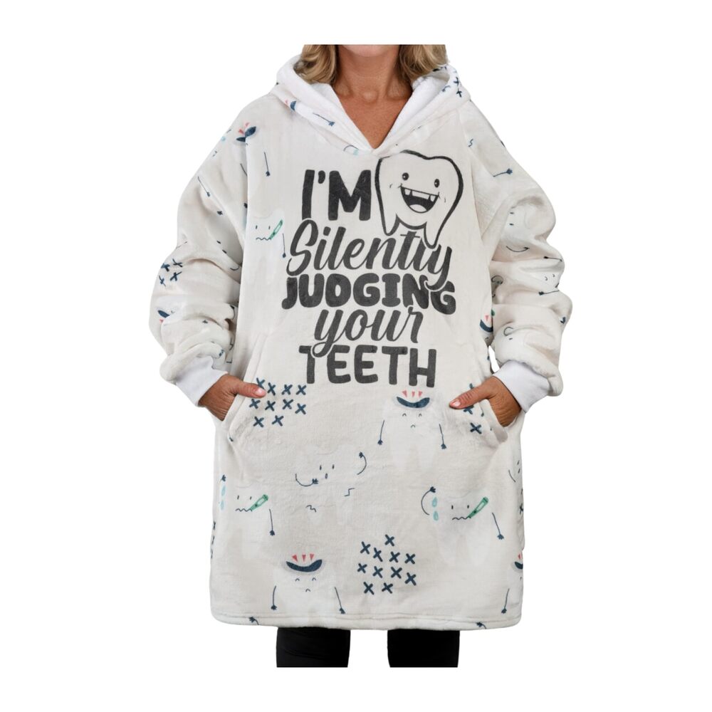 4021 Dental Gifts Wearable Blanket Hoodie, Oversized Wearing Blanket